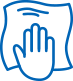 blue wiping hand icon