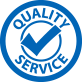 blue quality service logo